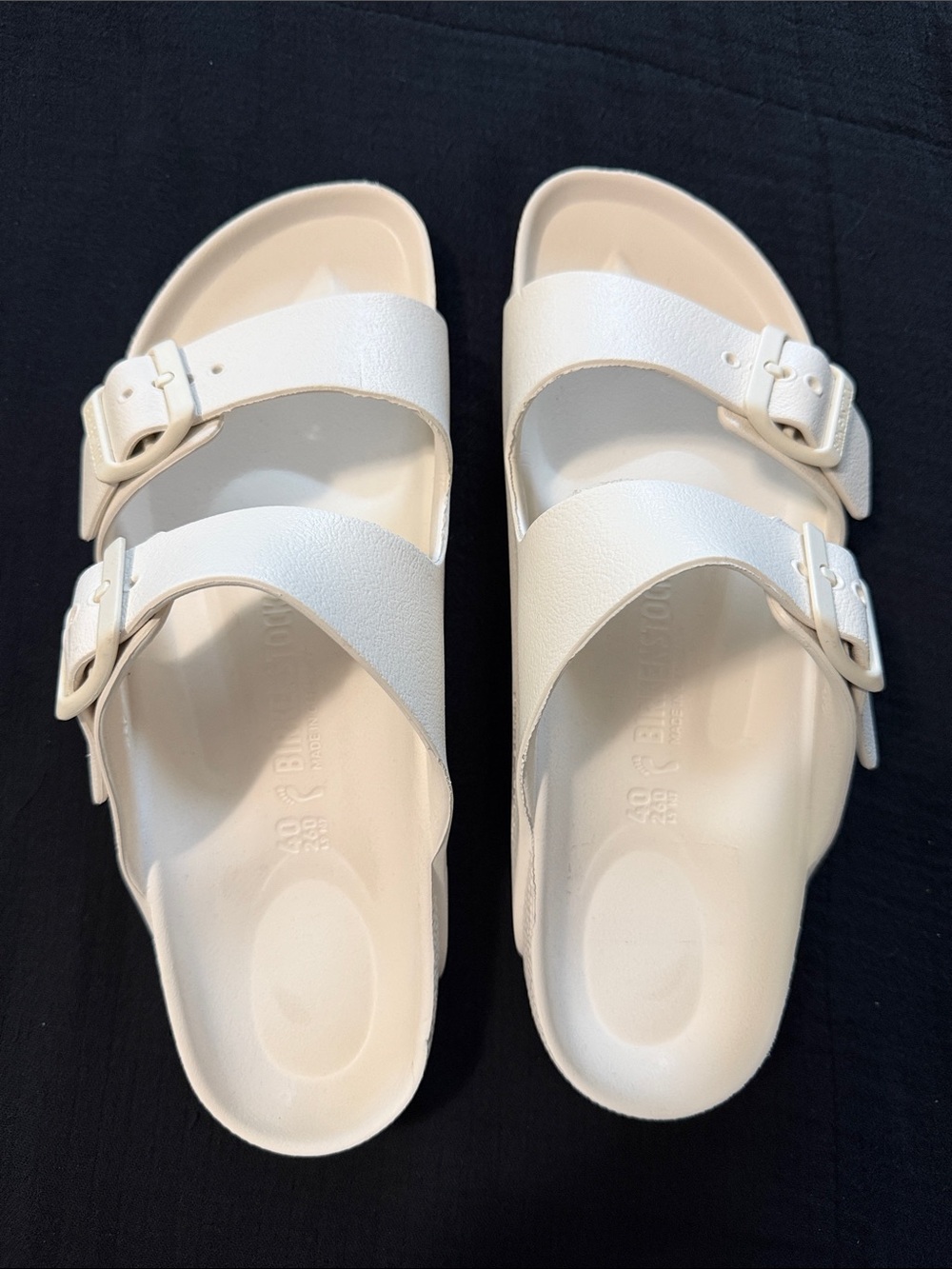 Birkenstock Cream Double-Buckle EVA Slide Sandals 40, 260, L9 M7